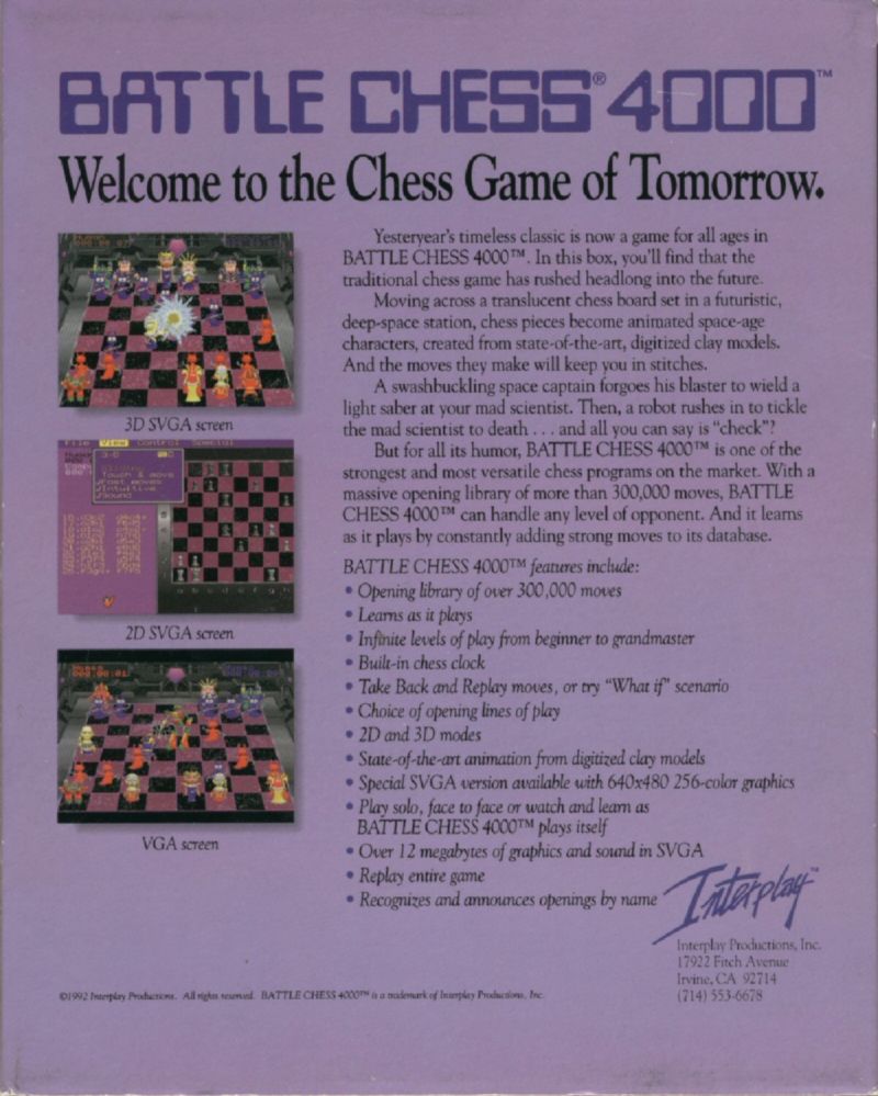 Обложки Battle Chess 4000 на Old-Games.RU