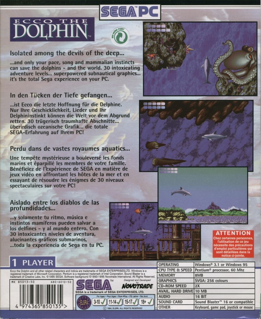 Обложки Ecco the Dolphin на Old-Games.RU